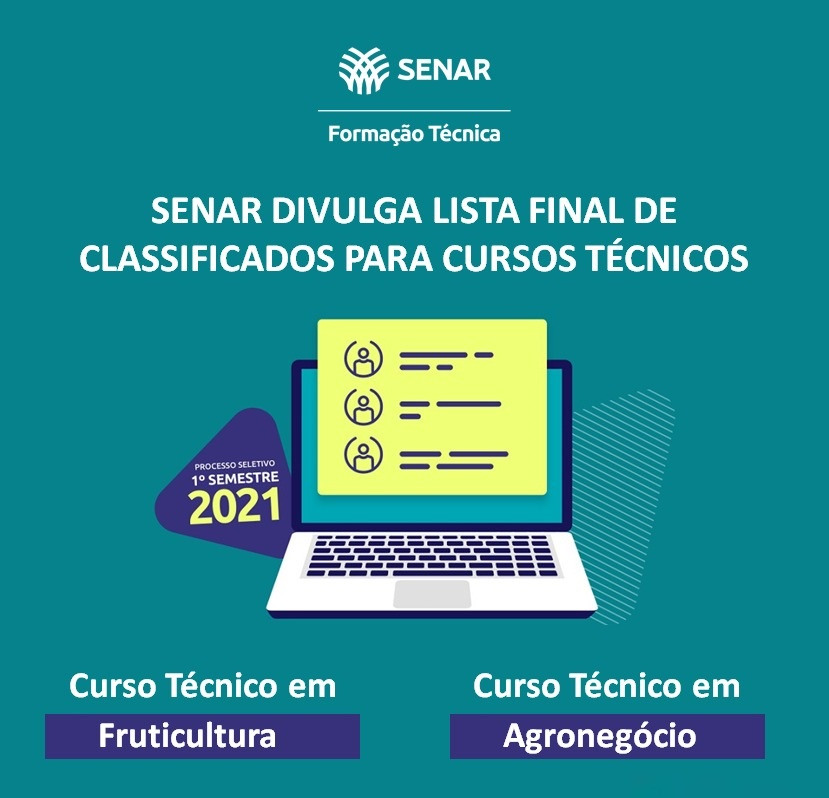 classificados senar cursos agro e frut